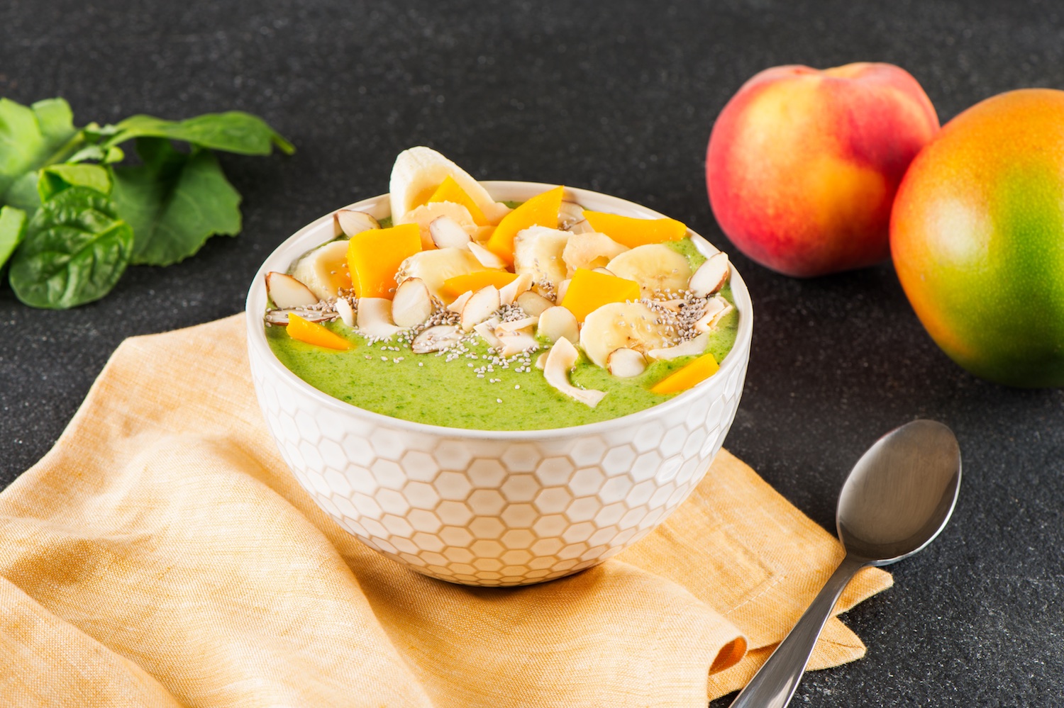 Tropical green smoothie bowl